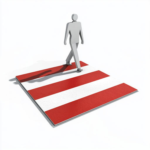 3D Pedestrian Crosswalk Sign on flat white background