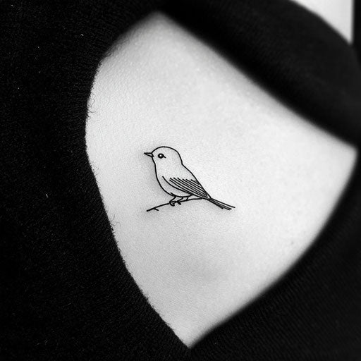 Cute black ink bird silhouette