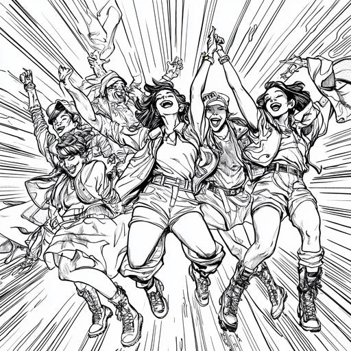 Pride celebration in comic style with dynamic poses