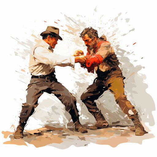 Illustration of a punch in the style of an oil painting, on a white background
