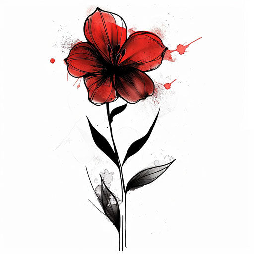 Minimalist abstract tattoo of a November birth flower