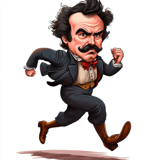 Creative John Wilkes Booth Caricature Clipart in Vector and 4K Formats