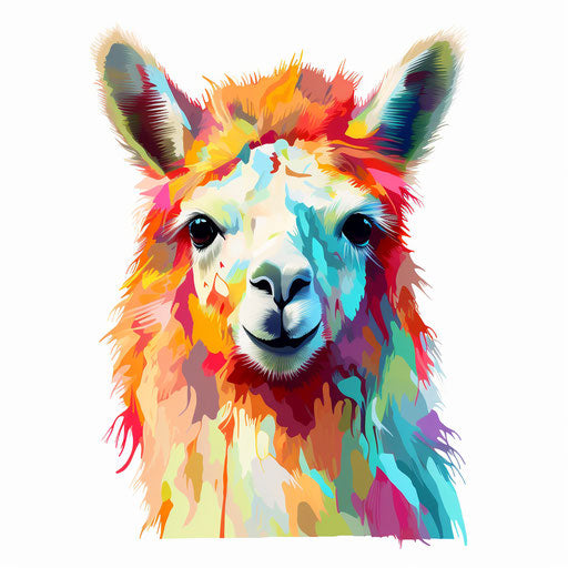 Llama clipart in the style of Impressionistic Art