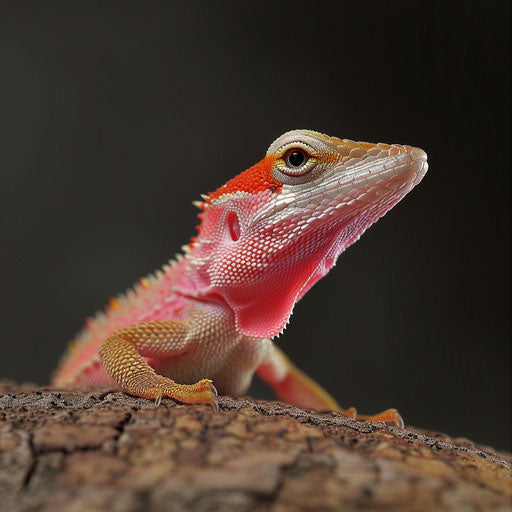 Anole lizard showing off its dewlap, in the style of Will Burrard-Lucas
