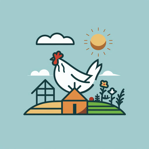 Modern farm logo with geometric shapes and light blue background