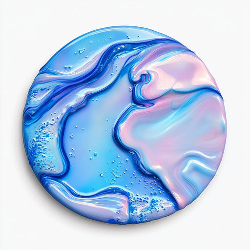 3D Epoxy in photo realistic style with flat white background, isolated clipart