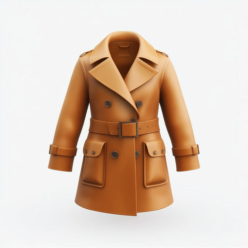 3D coat in photo realistic style with a flat white background, isolated clipart