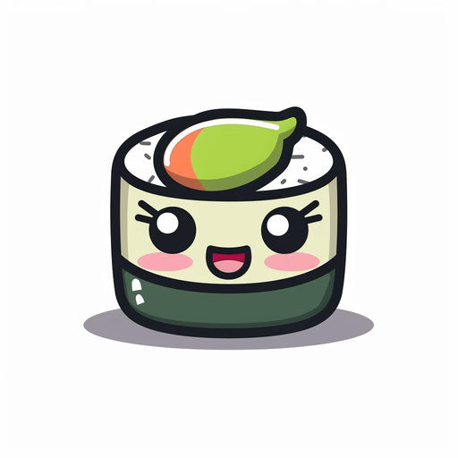 Minimalist sushi roll emoji