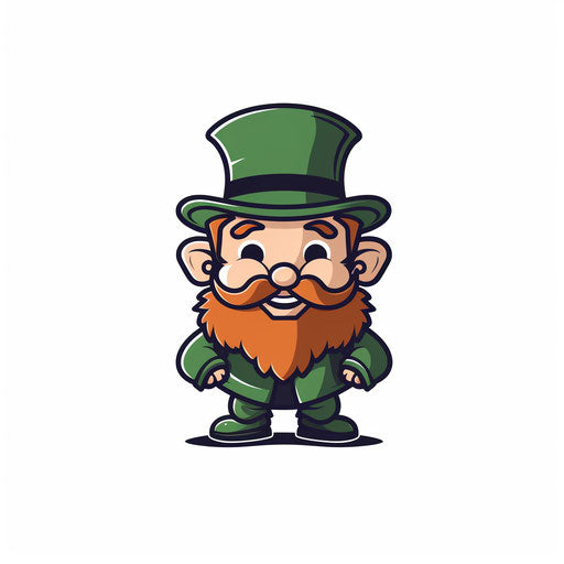 Leprechaun illustration in Minimalist style, on white background