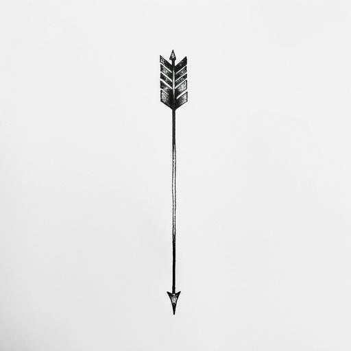 Minimalist arrow near temple, Ami James style