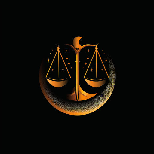 Modern lawyer logo with abstract elements on black background