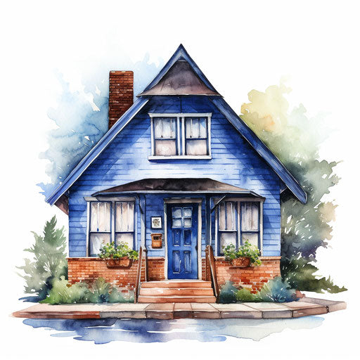 Police station clipart in the style of oil painting, on a white background