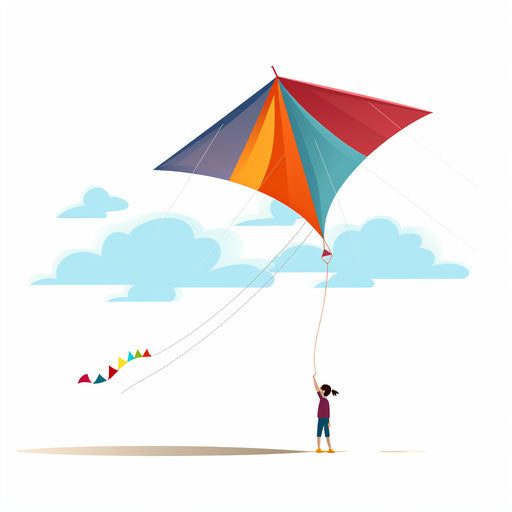 Kite clipart in Minimalist style, on a white background