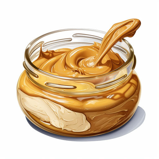 Peanut butter illustration in the style of Oil painting, on a white background
