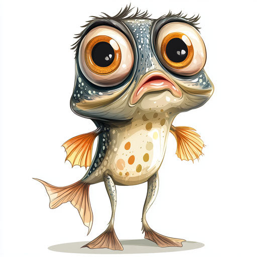 Humorous caricature of a pond caricature clipart with human characteristics