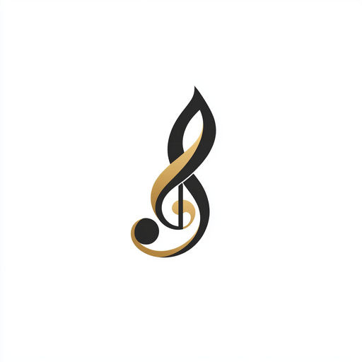 Beautiful and inspiring music logo with stylized treble clef icon