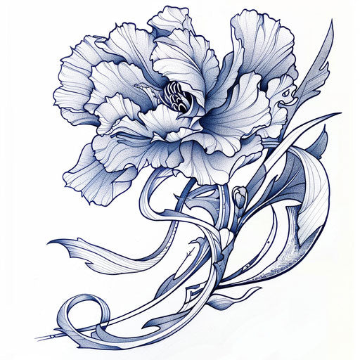 Art nouveau inspired carnation tattoo