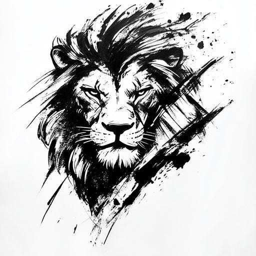 Lion hand tattoo sketch in clipart style