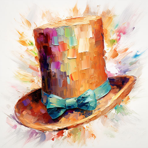 Top hat in the style of Impressionistic Art