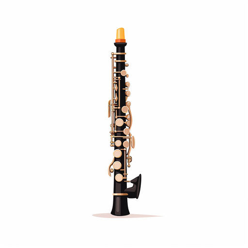 Minimalist style clarinet clipart on white background