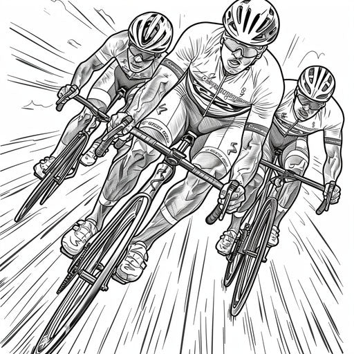 Bike race towards the finish line