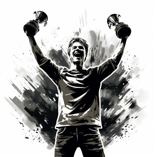 Winner clipart in the style of Chiaroscuro Art, on a white background