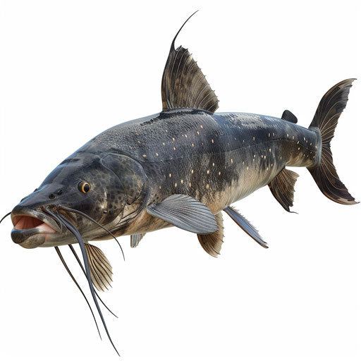Realistic catfish clipart with flat white background