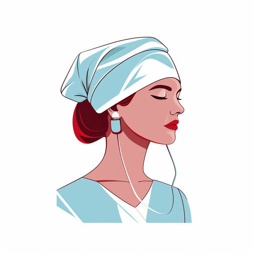 Minimalist nurse hat illustration on white background