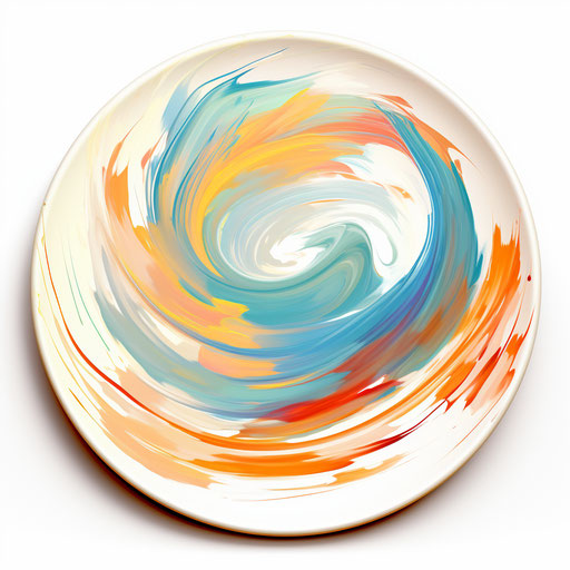 Plate clipart in the style of Impressionistic Art, on white background