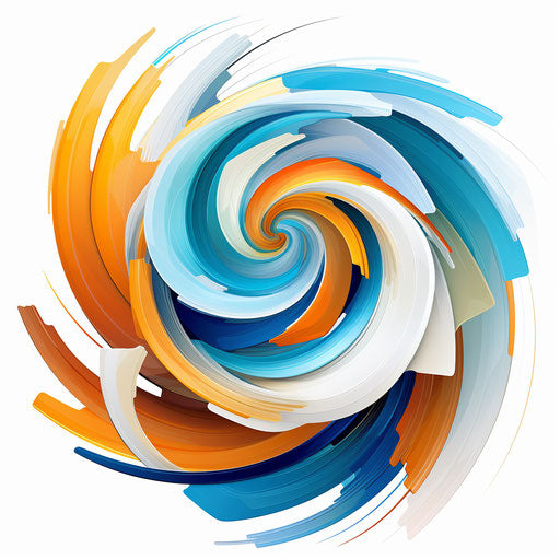 Swirl clipart in the style of Impressionistic Art, on a white background
