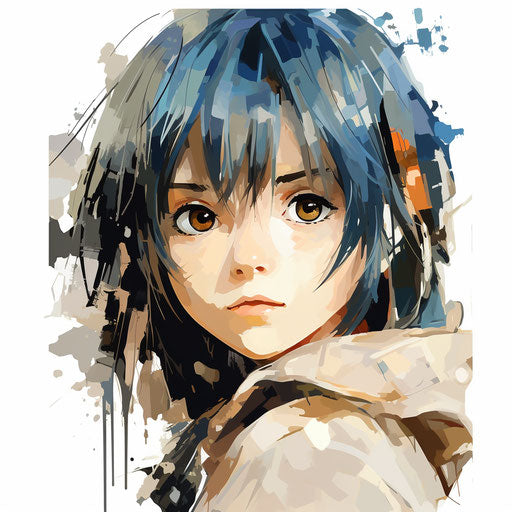 Anime clipart in the style of Oil painting