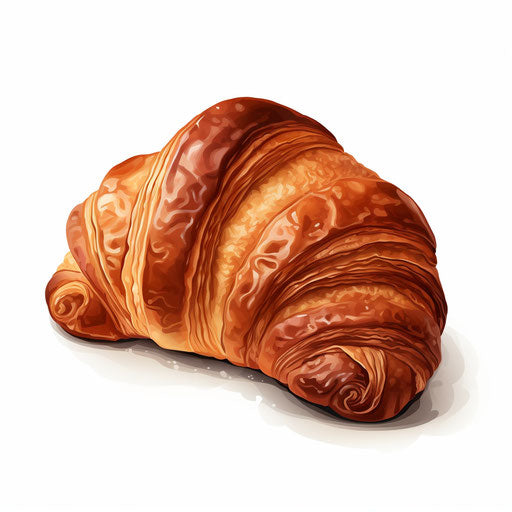 Croissant clipart in the style of Chiaroscuro Art, white background
