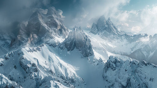 Italian mountains in Winter from Cadini di Misurina viewpoint
