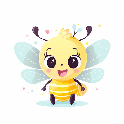 Adorable bee illustration in Pastel Colors Art style