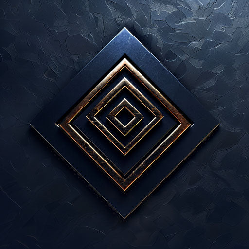 Luxury welding logo with metallic details on dark blue background