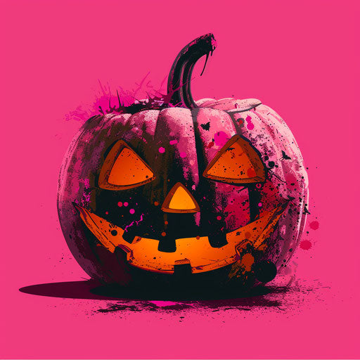 Halloween clip art on bright magenta background
