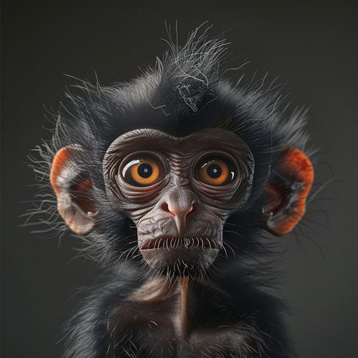 Adorable monkey with inquisitive gaze, inspired by Vincent Munier