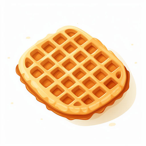 Minimalist style waffle illustration on white background
