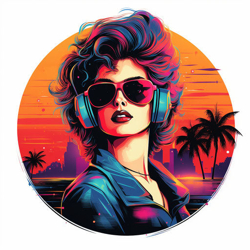 80s clipart in the style of Chiaroscuro Art, on a white background