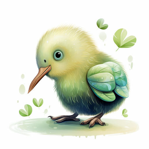 Kiwi clipart in the style of Pastel Colors Art, on a white background