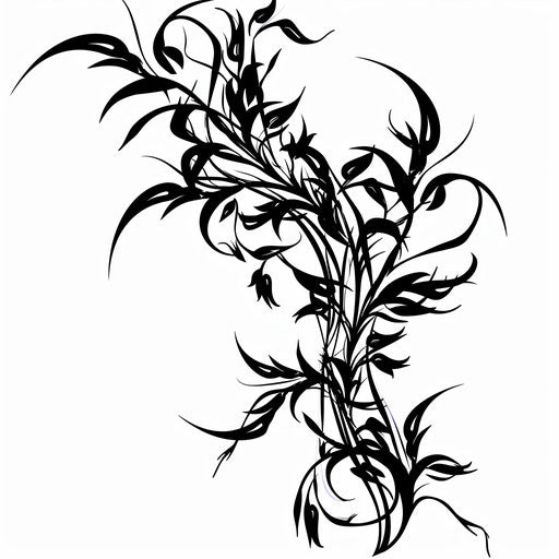 Tribal vine tattoo on white background