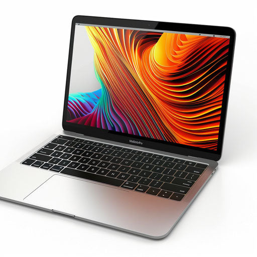 Realistic laptop clipart on flat white background