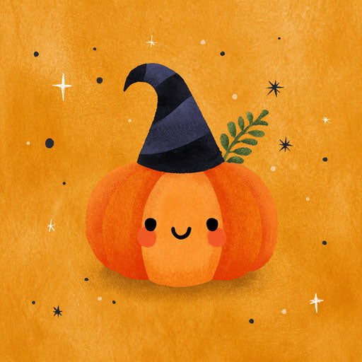 Colorful and Cheerful Halloween Illustration with Pumpkin