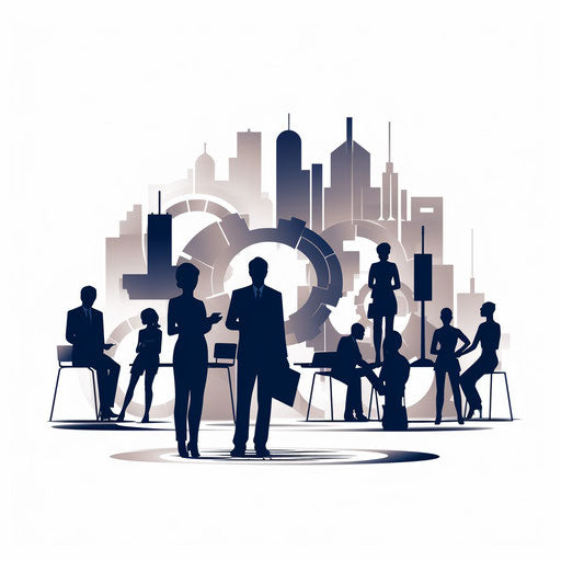 Minimalist style company clipart on white background