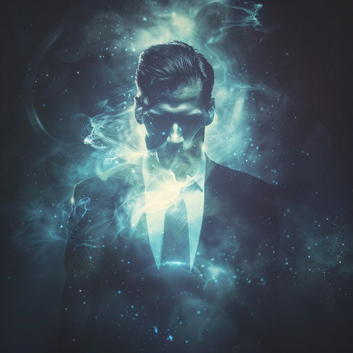 Glowing businessman: a visionary leader