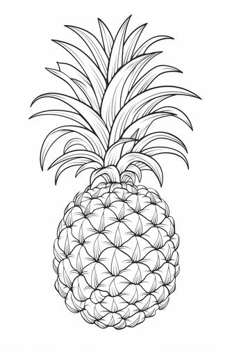 Pineapple coloring pages, in tattoo style, hatching 11:17