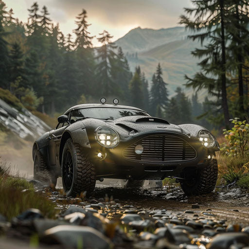 Aston Martin DB7 Zagato ready for off-road adventure in mountains