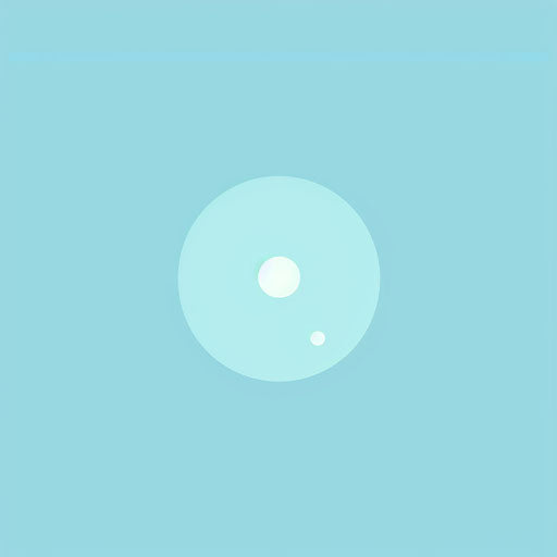 Minimalist logo with a single dot design on pastel blue background