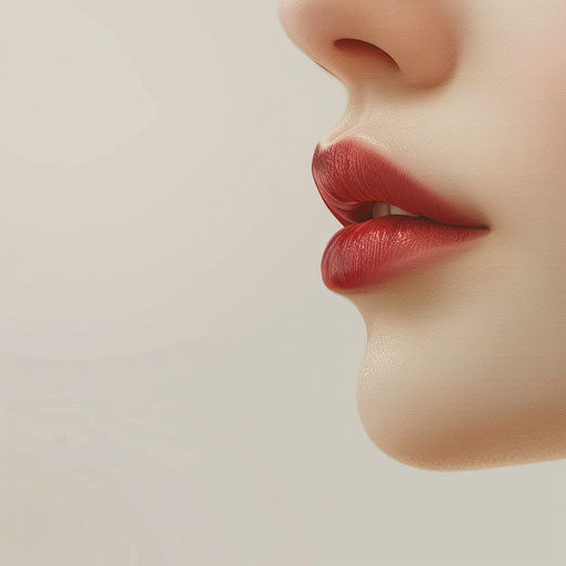 Realistic chin clipart on flat white background, delicate texture