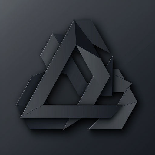 Stylish digital marketing logo with angular shapes on dark grey background